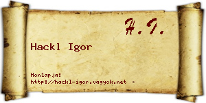 Hackl Igor névjegykártya